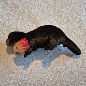 Folkmanis dark brown river otter hand puppet W/Tags 20" Faux Leather Feet